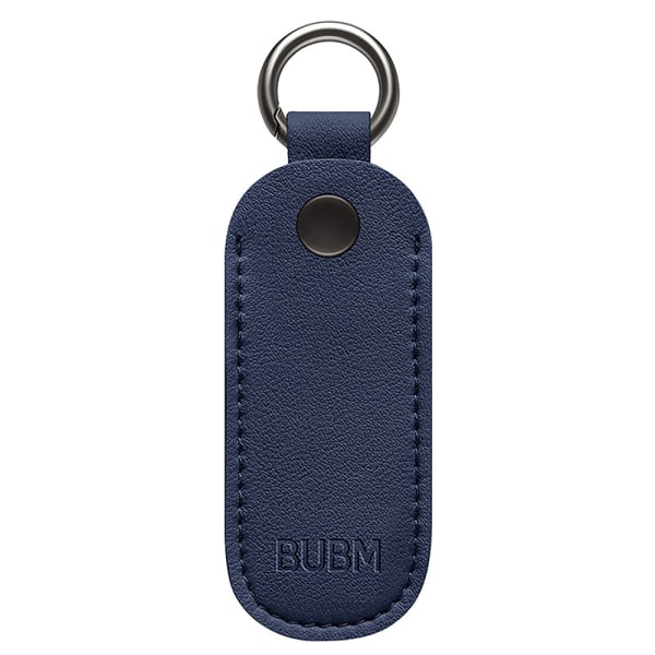 Läder U Disk Pouch Nyckelring Hållare Flash Drive Storage Bag Me Dark blue