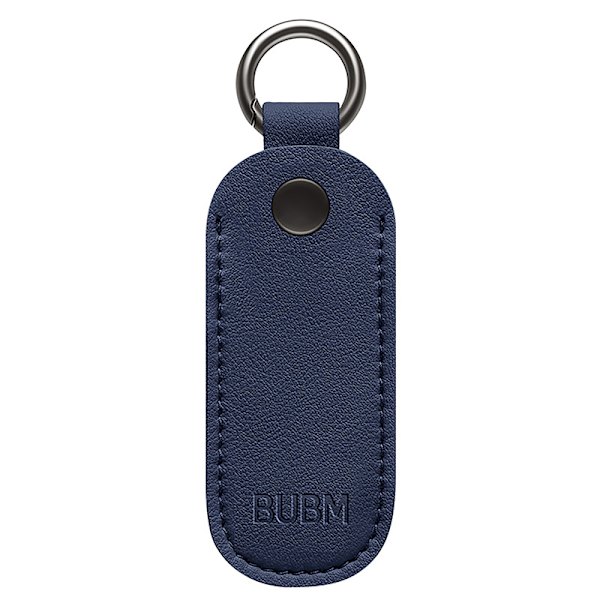 Skinn U Disk Pouch Nøkkelring Holder Flash Drive Oppbevaringsveske Me Dark blue