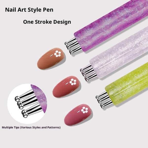 Neglekunst Design Tips Maleri Tegning Utskjæring Prikkepenn Manikyr Purple