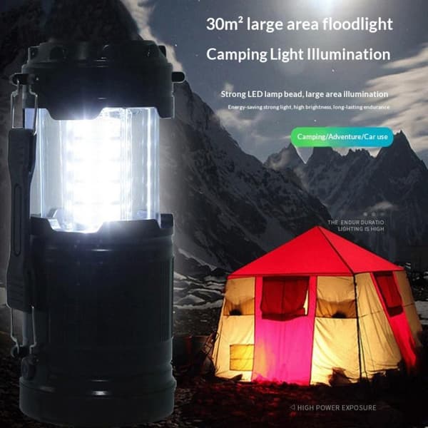 LED Campinglys Hengende Sammenleggbar Mini Lanterne Sterk Lysstyrke