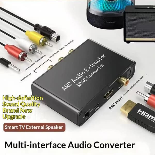 ARC o returkonverterer HDMI-adapter volumjustering DAC o ARC