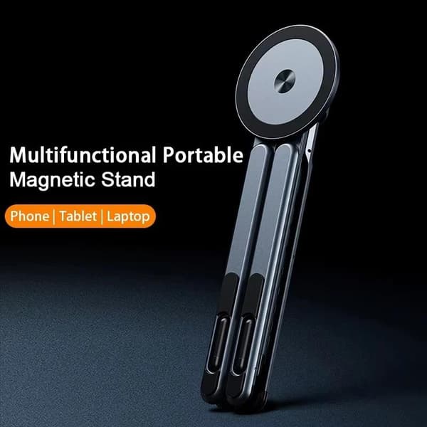 Multifunktionell magnetisk telefonhållare handhållen selfiestick Black