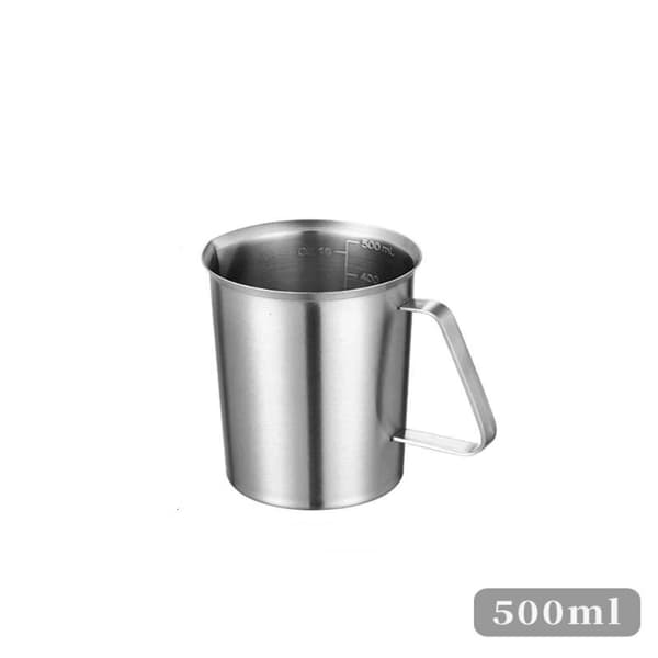 500/700/1000 ml Målebeger i rustfritt stål med graderinger Silver C
