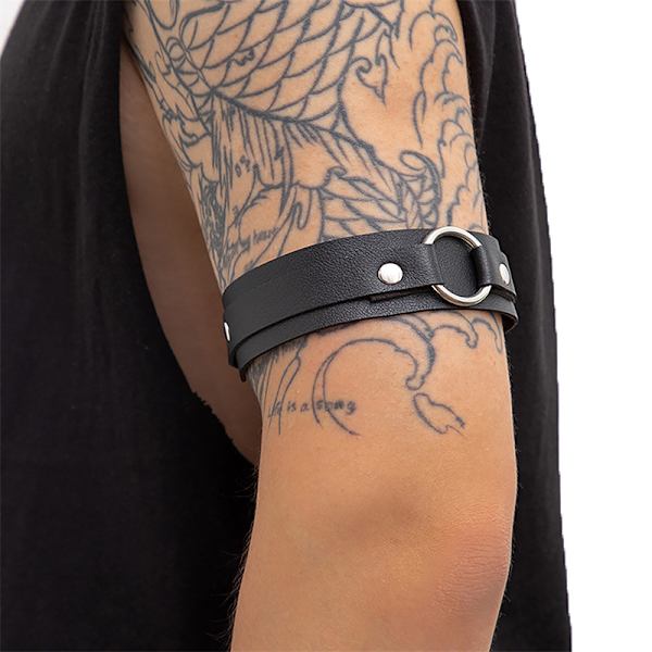 Mænd PU Læder Armbånd Armbånd Sele Bælter Justerbar Bondag