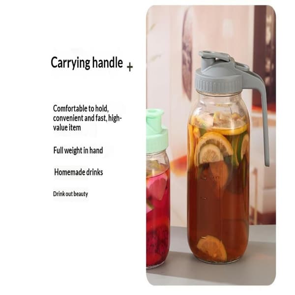 32oz Glasmugg Stor Kapacitet Transparent Vidmynnad Burk Glas R size1