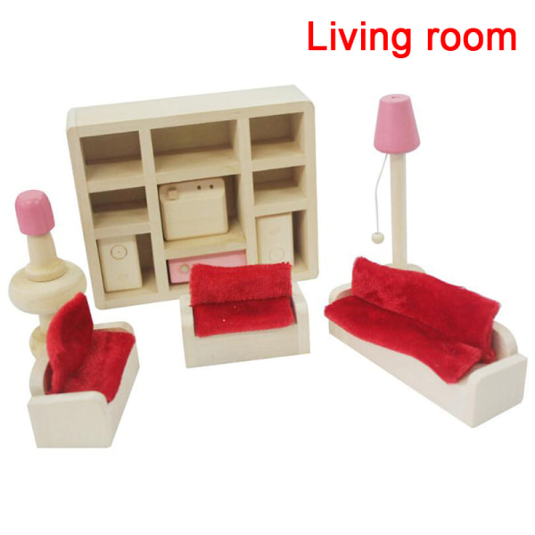 Köp Trädockhus Mini Möbler Set Barn låtsas roll leksak DIY D | Fyndiq