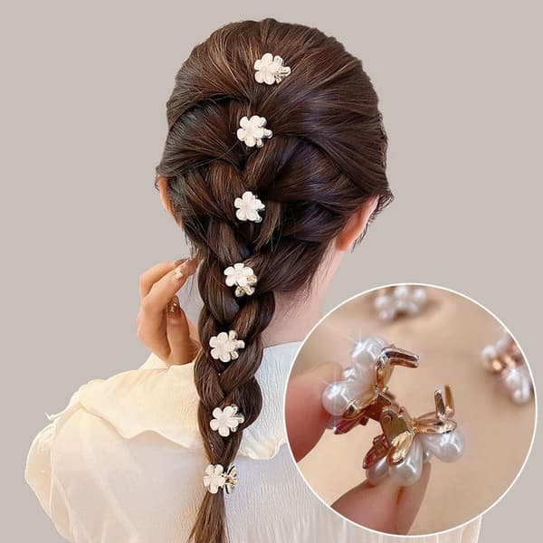 10 Små Perler, Blomster Hårspenner Hårtilbehør for Kvinner