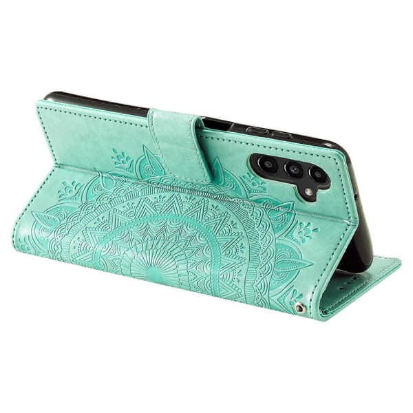 Til Samsung Galaxy A35 5G Wallet Case Mandala Mønster Blomst PU Læder Telefon Cover