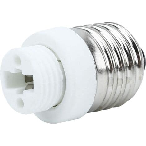 4x E27 til G9 lampefatningsadapter i HVIT - Sett med 4 omformere for lampefatninger for gløde-, LED-, halogen- og energisparepærer