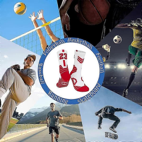 Basketstrumpor, 3-pack vadderade sportstrumpor för män och kvinnor