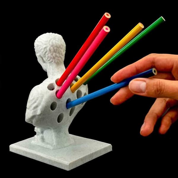 Julius Caesar Pennhållare, Rolig Julius Caesar Byst Staty Pennhållare, Harts Caesar Staty Pennhållare