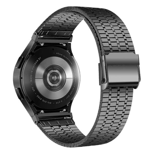 Til Samsung Galaxy Watch7 44mm 40mm urrem 7-perler rustfrit stål håndledsrem - Sort