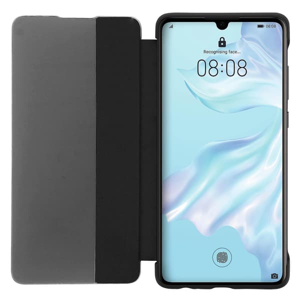 Folio Etui til Huawei P30 Vindue Tidsvisning Video Stand Rosaguld