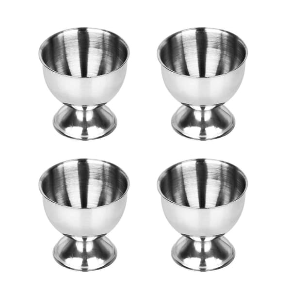 4x Moderne Æggebægre - Rustfrit Stål