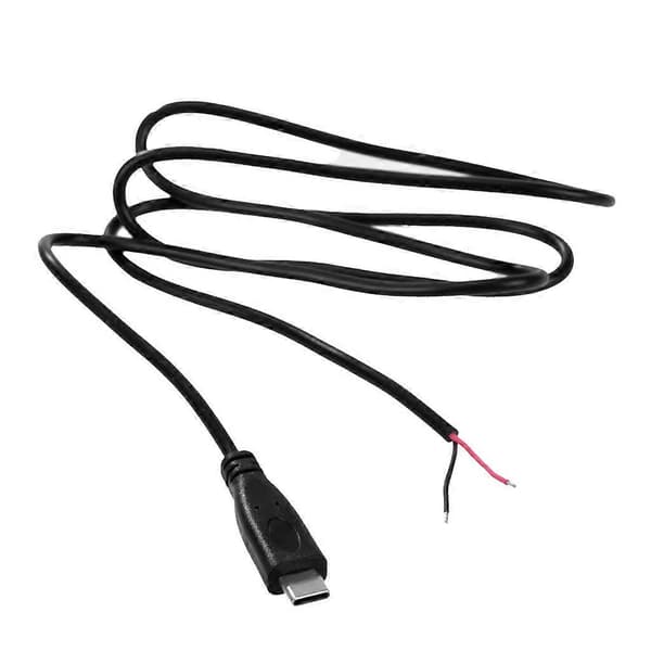 USB C han til 2-benet strømforlængerkabel Type C åben ende pigtail ledning 5V 3A