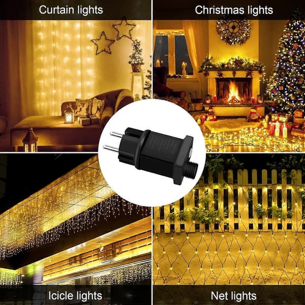 2 stk Transformator 24V 6W LED-strømforsyning, lavspent driveradapter blinkende IP44 med 8 moduser, timer og funksjon