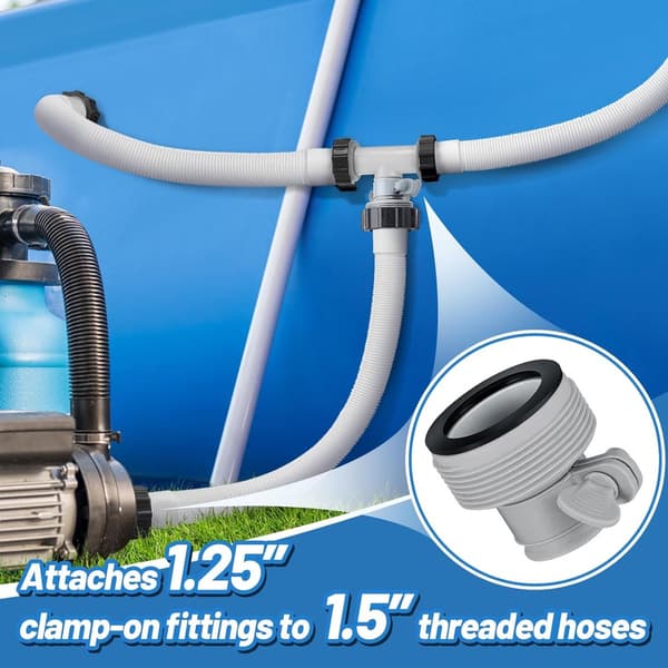 4-delars set – Poolslangsadapter – INTEX slangadapter typ B – Typ B slangadapter – Slangkopplingsadapter – Ersättningskoppling från 1,25 tum