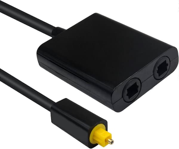 Toslink Splitter 1 til 2 Digital Optisk Lydsplitter 1 inn 2 ut Lydadapter Kabelsplitter