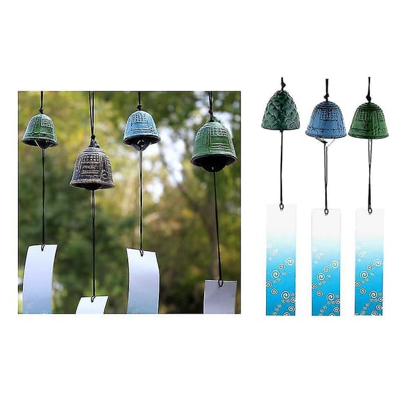 3 Japanska Furin Vindspel Nambu Gjutjärn Iwachu Klockor Set
