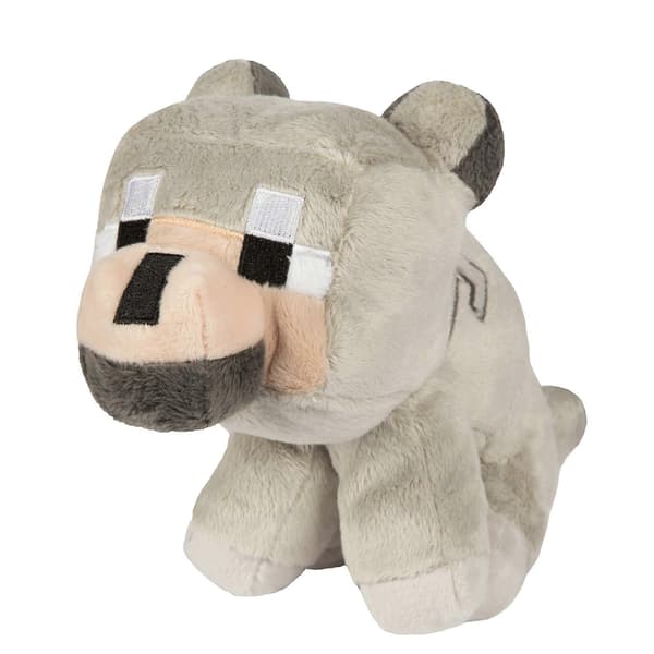 Minecraft Babyulv Plysdyr, Grå, 5' Høj