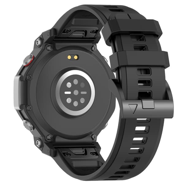 Paksunnettu solki silikoninen kellonranneke Amazfit T-Rex 2/3 - Musta