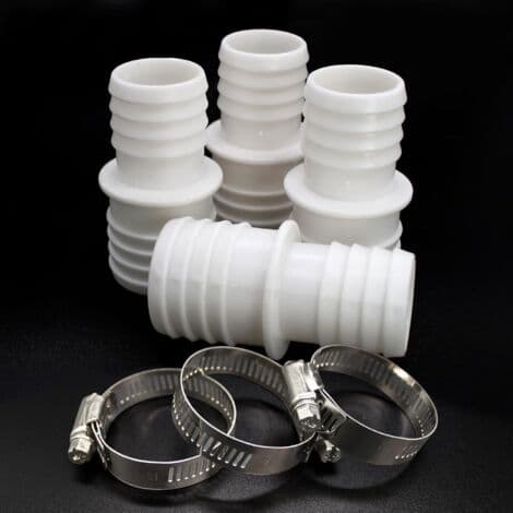 Slangkopplingar, poolslangadapterset med 8 slangklämmor (32 mm till 38 mm diameter)