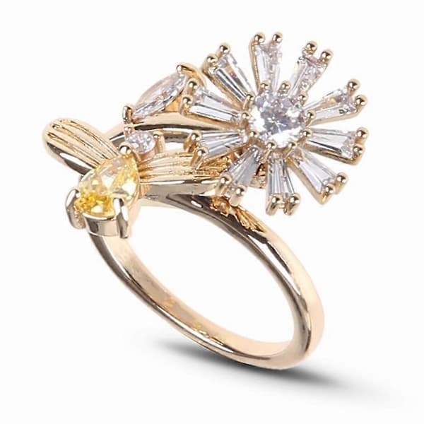 Fidget Angst Ring til Kvinder Fidget Spinner Stress Bekymringsringe Blomst Bi Spinderringe Meditation Anti-Angst