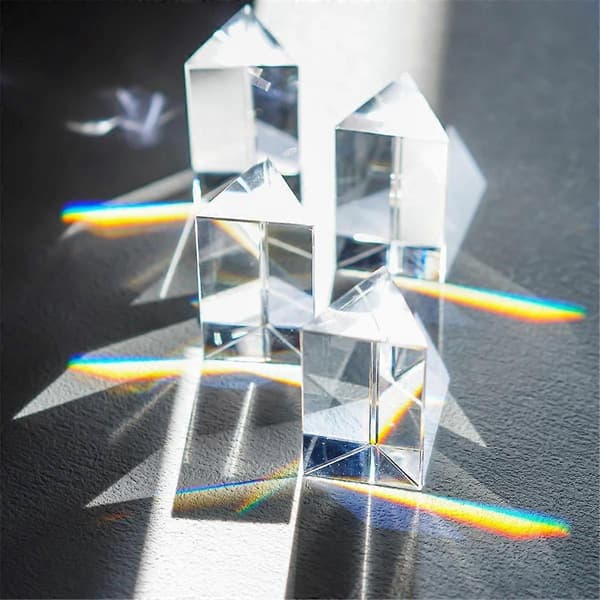 4 st Klar Triangulär Prisma för Regnbågsljus Kristall Optiska Prismor Glas Fysik Undervisning Refrak