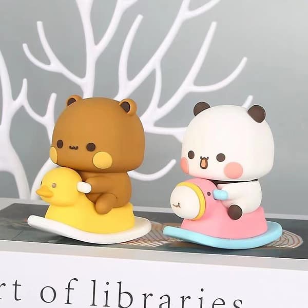 Kawaii Bubu och Dudu dockprydnad tecknad Mitao Panda modell bildekorationer