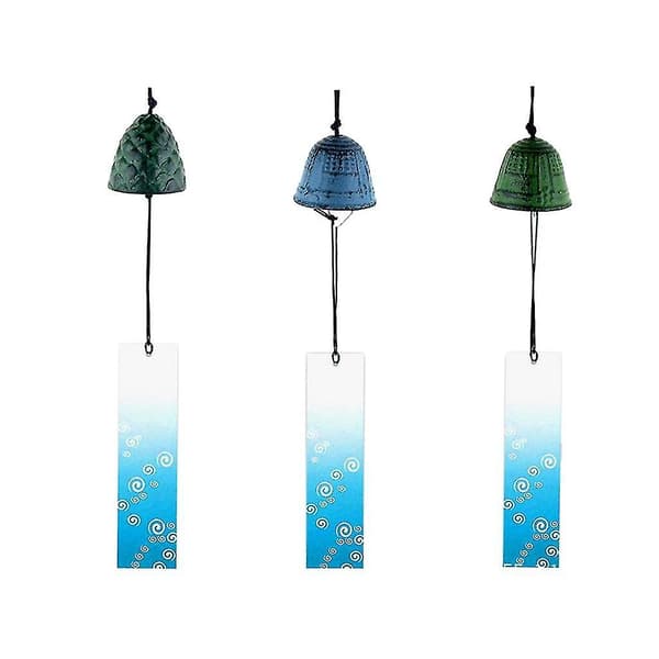 3 Japanska Furin Vindspel Nambu Gjutjärn Iwachu Klockor Set