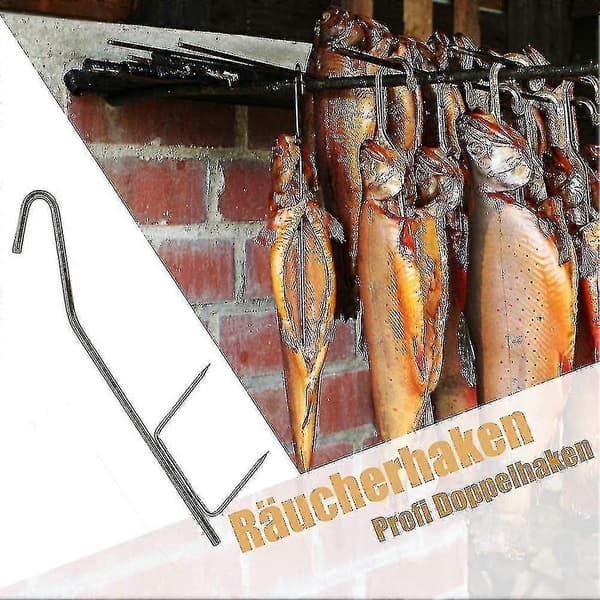 10 kpl Savustuskoukkuja, Kalastuskoukut BBQ-savustajille