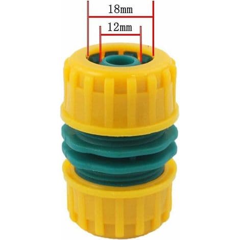 Set med 5 12 mm reparationsadapterkopplingar - för 1/2 tums trädgårdsslang - ABS-plast, ljusgrön