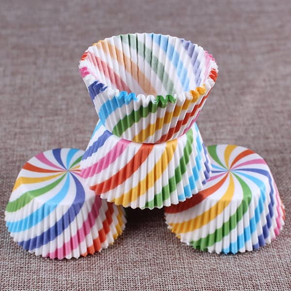 100x Stripete Muffinsformer