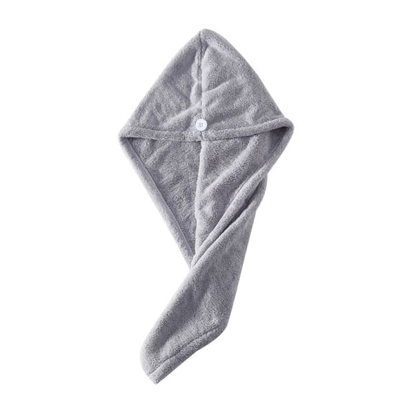 Hurtigtørrende hårturban 2-pak - Superabsorberende mikrofiber hårturban til hurtig tørring af hår, grå