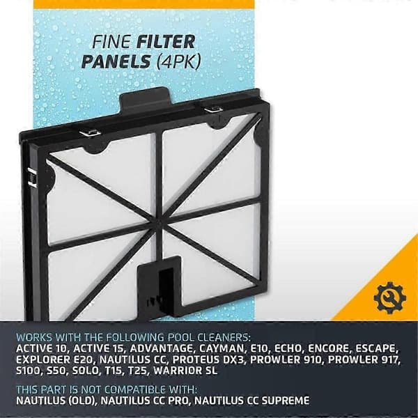 Ultrafint erstatningsfilter til Dolphin Premier S50, S100, Active 10, Active 15 robotpoolrenser 9991468-R4