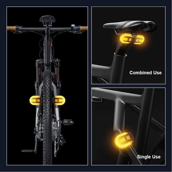 Lyse front- og bakblinklys for sykkel IPX7 Vanntett