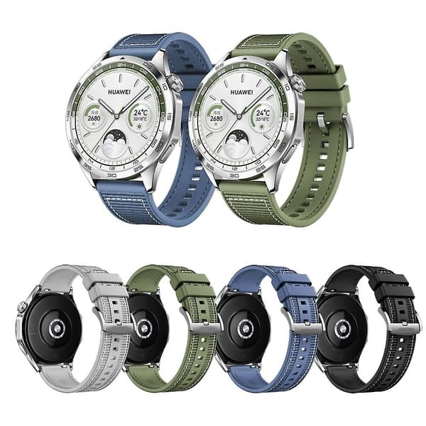 Nylon Silikone Læderrem til Huawei Watch GT4 46mm