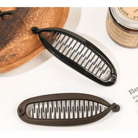 3 st bananhårklämmor för kvinnor, fishtail-bananklämmor, hästsvanshållare
