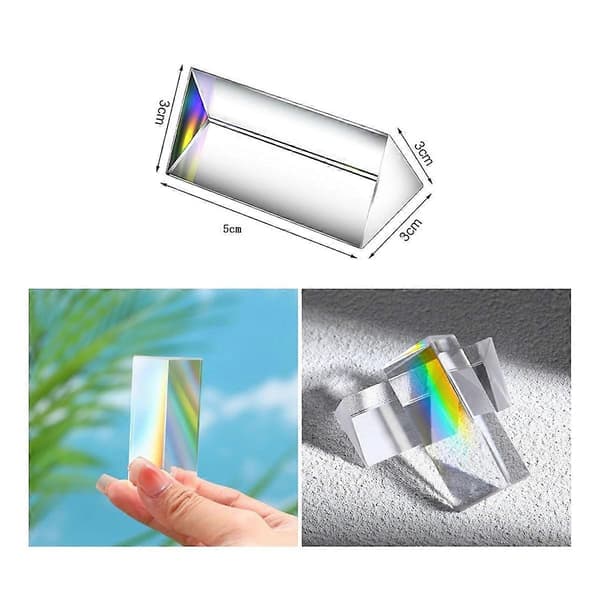 4 st Klar Triangulär Prisma för Regnbågsljus Kristall Optiska Prismor Glas Fysik Undervisning Refrak