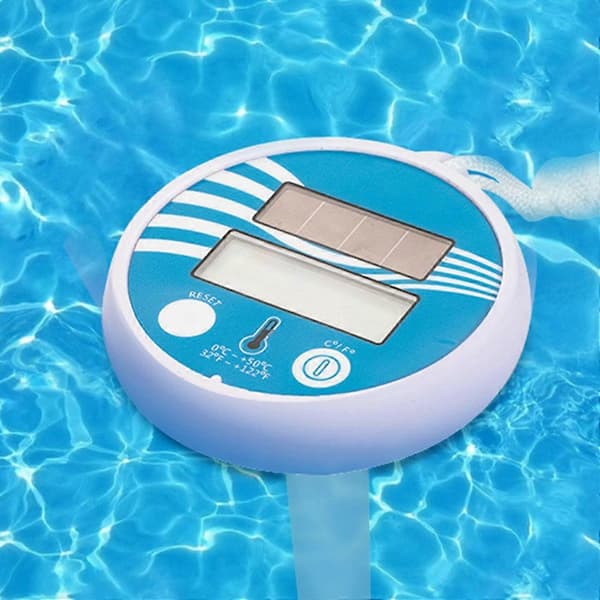 Flydende digitalt pooltermometer solcelledrevet udendørs pooltermometer vandtæt LCD-display spa