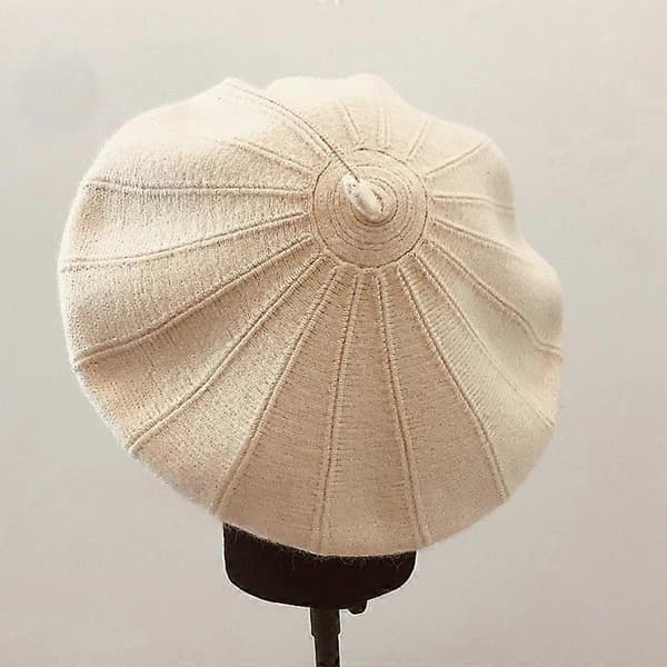 Hat til stor omkreds vinter blød kashmir baret hat kvinder retro varm strik kunstner hat afslappet græskar hat