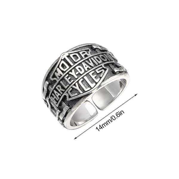 Harley Signet Ring, 925 Sterling Sølv Biker Ring