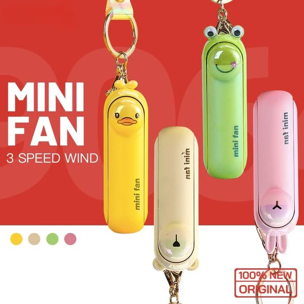 Sød Mini Ventilator Kipas Bærbar Håndfold Seng Office USB Opladning Batteri Bord Køling