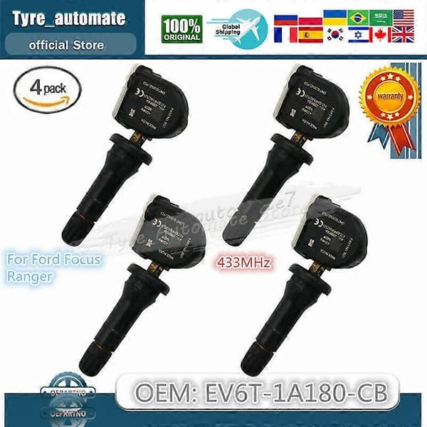 4st Däcktryckssensor TPMS EV6T-1A180-CB för Ford Focus Kuga Ford Mondeo Mk5 Ecosport Focus B-Max C-Max Fiesta