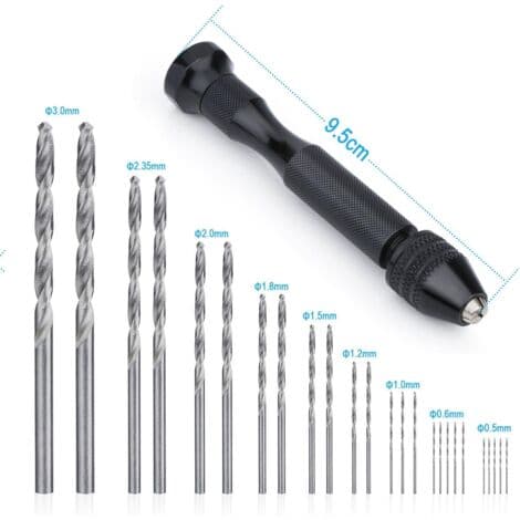 Håndbor - Mini Håndbor i Aluminium 25 og Vribor for Valnøtt, Rav, Oliven, Nøtt