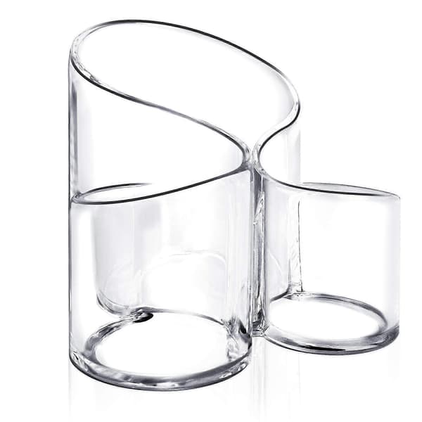 Makeupbørsteholder Organizer, 3-rums Akryl Makeupbørste Organizer