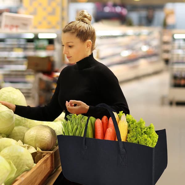 Vedholderpose, 2-delt sett til peis, rommer 30L, svart