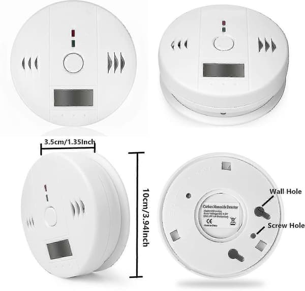 Karbonmonoksiddetektor Co Alarm, Hecopro Digital Display Karbonmonoksidalarm, strømdeteksjonsutstyr-CE