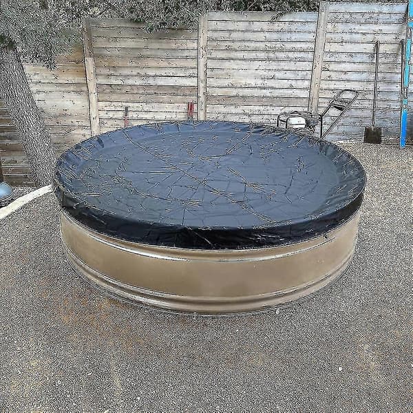 Rund Vinterpoolskydd 200g/M Presenning Storlek 244cm Svart