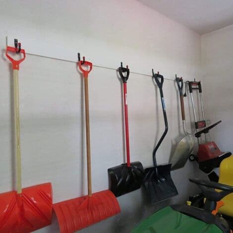 Set med 6 kraftiga J-formade väggkrokar för garageförvaring (11,5 cm x 10 cm)